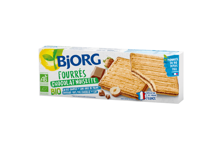 Biscuits Biscuits Fourres Chocolat Lait Noisettes 225g Bjorg