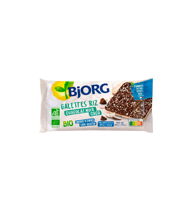 Galettes riz chocolat noix de coco