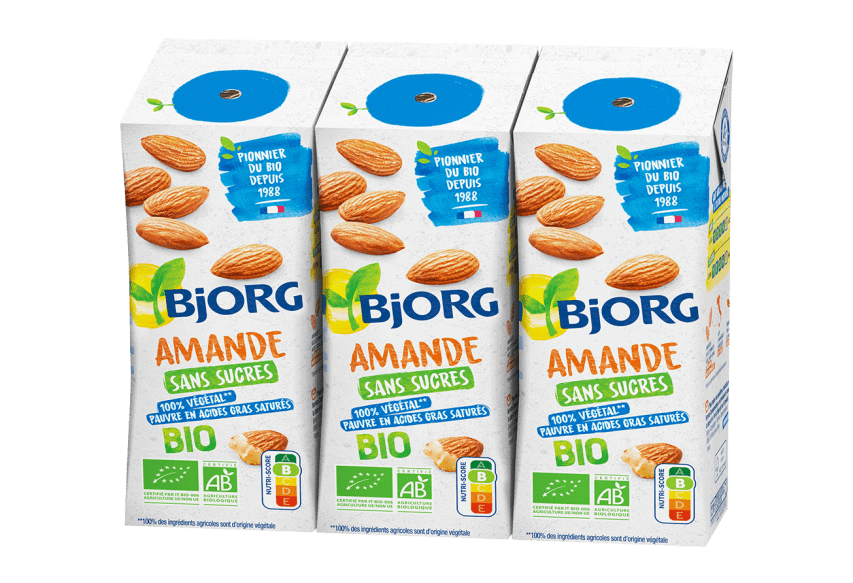 Organic almond milk 3x25cl