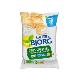Chips soufflées pois chiches et lentilles 80g Bjorg