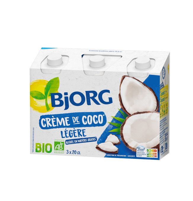 Crème de coco légère 3x200ml - Bjorg