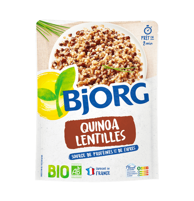 BJORG - Plat Cuisiné Riz Lentilles à l'Indienne - Plat Préparé Bio et  Végétarien - Doypack Micro-ondable 220 g