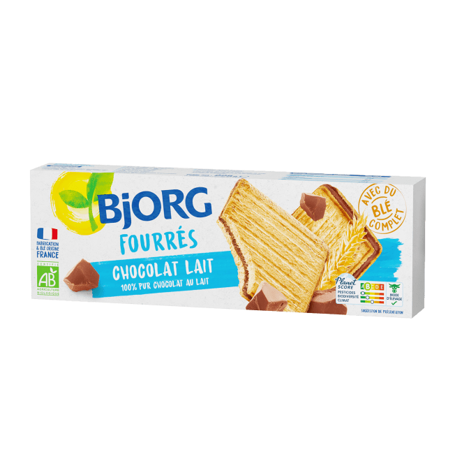 Biscuits fourrés au lait et nappés de chocolat au lait