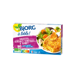 Galettes céréales lentilles curry Bjorg