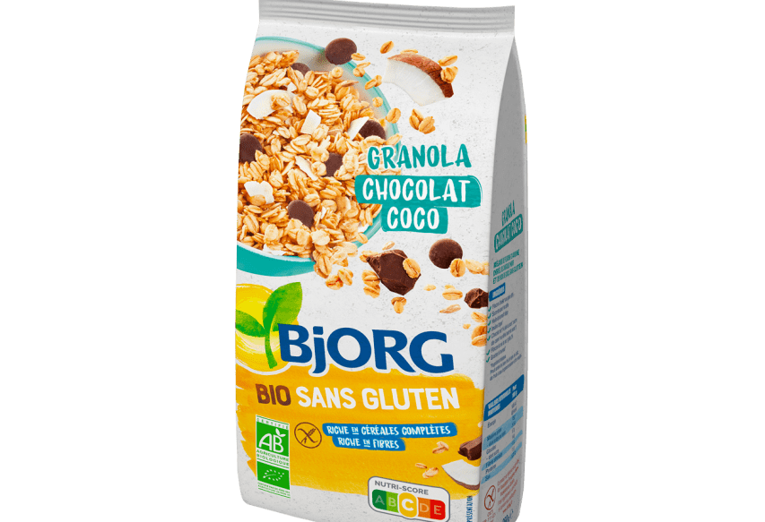 Céréales Granola chocolat coco sans gluten 350g - Bjorg