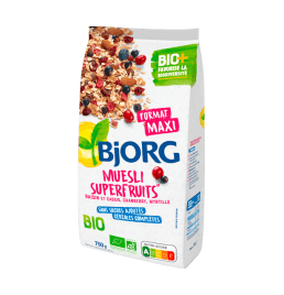 BJORG - Muesli Bio Sans Sucres Ajoutés - Raisin, Figue, Abricot - Aux  Céréales Complètes - Paquet de 1,5 kg