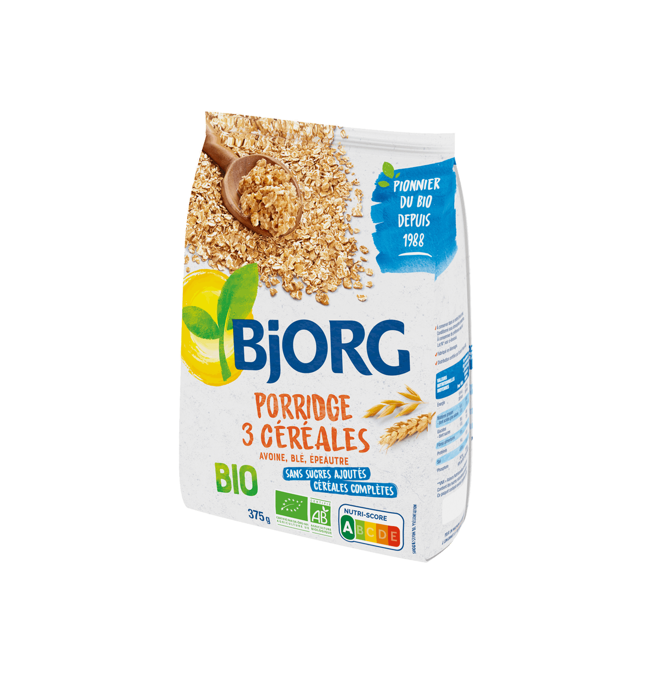 Porridge petit-déjeuner 3 céréales bio - Bjorg