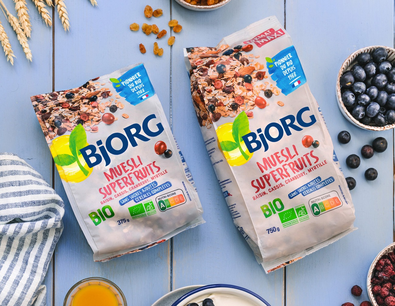 BJORG - Muesli Bio Sans Sucres Ajoutés - Raisin, Figue, Abricot - Aux  Céréales Complètes - Sachet 750 g