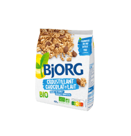 Céréales croustillant chocolat au lait 450g Bjorg